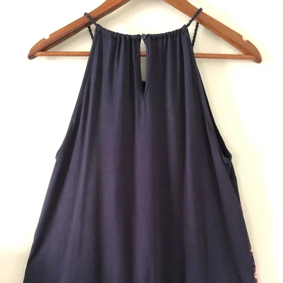 Skies Are Blue Nutria Embroidery Detail Navy Blue Top Size M - Picture 5 of 10